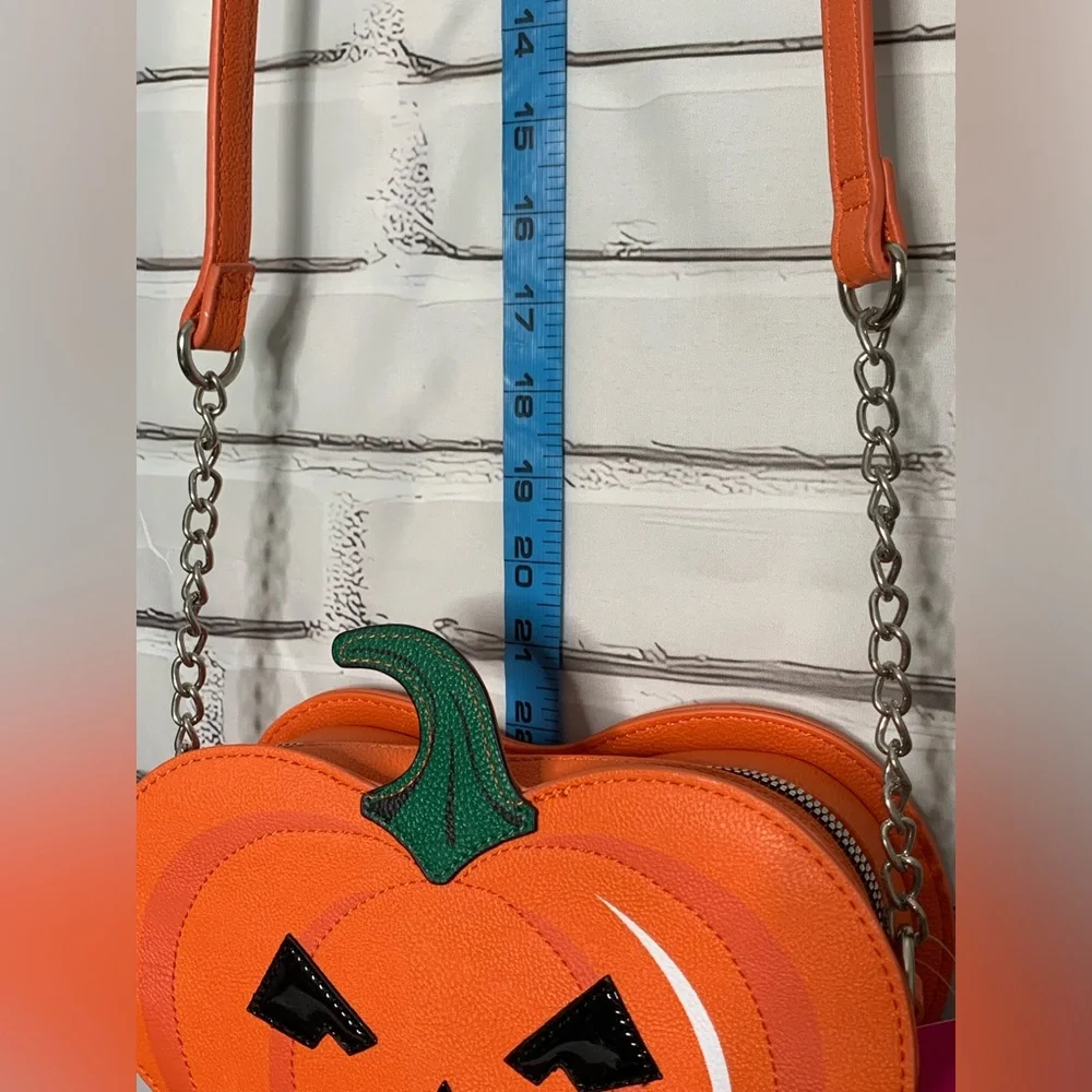 Betsey Johnson Kitsch Crossbody Pumpkin Bag Orange XOGINGER NWT - Picture 6 of 12